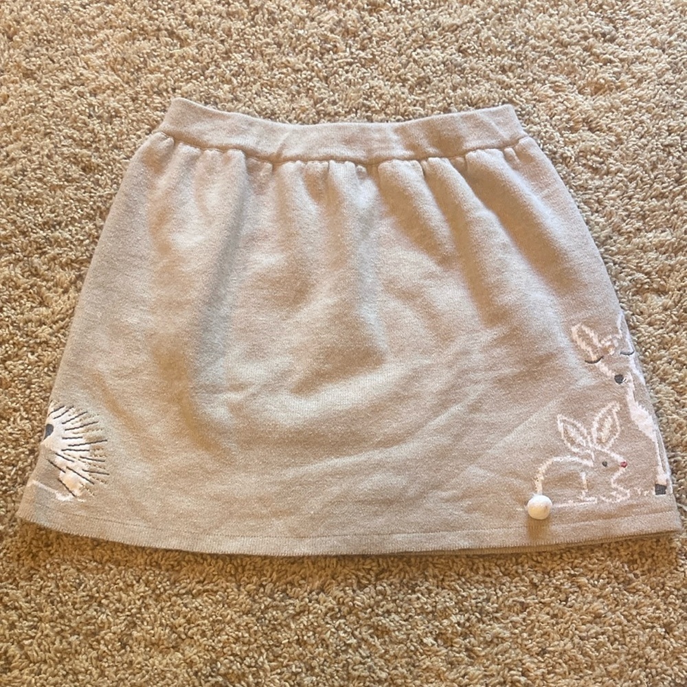 Girl’s Cream Knit Bunny Skirt